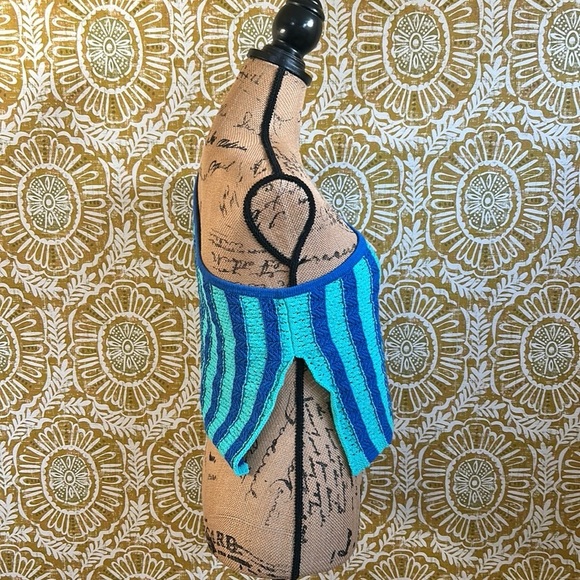 NWT Free People Joan Fauxchet Striped Knit Top Pant Set in Sky Surfer Combo Sz S - Picture 12 of 12